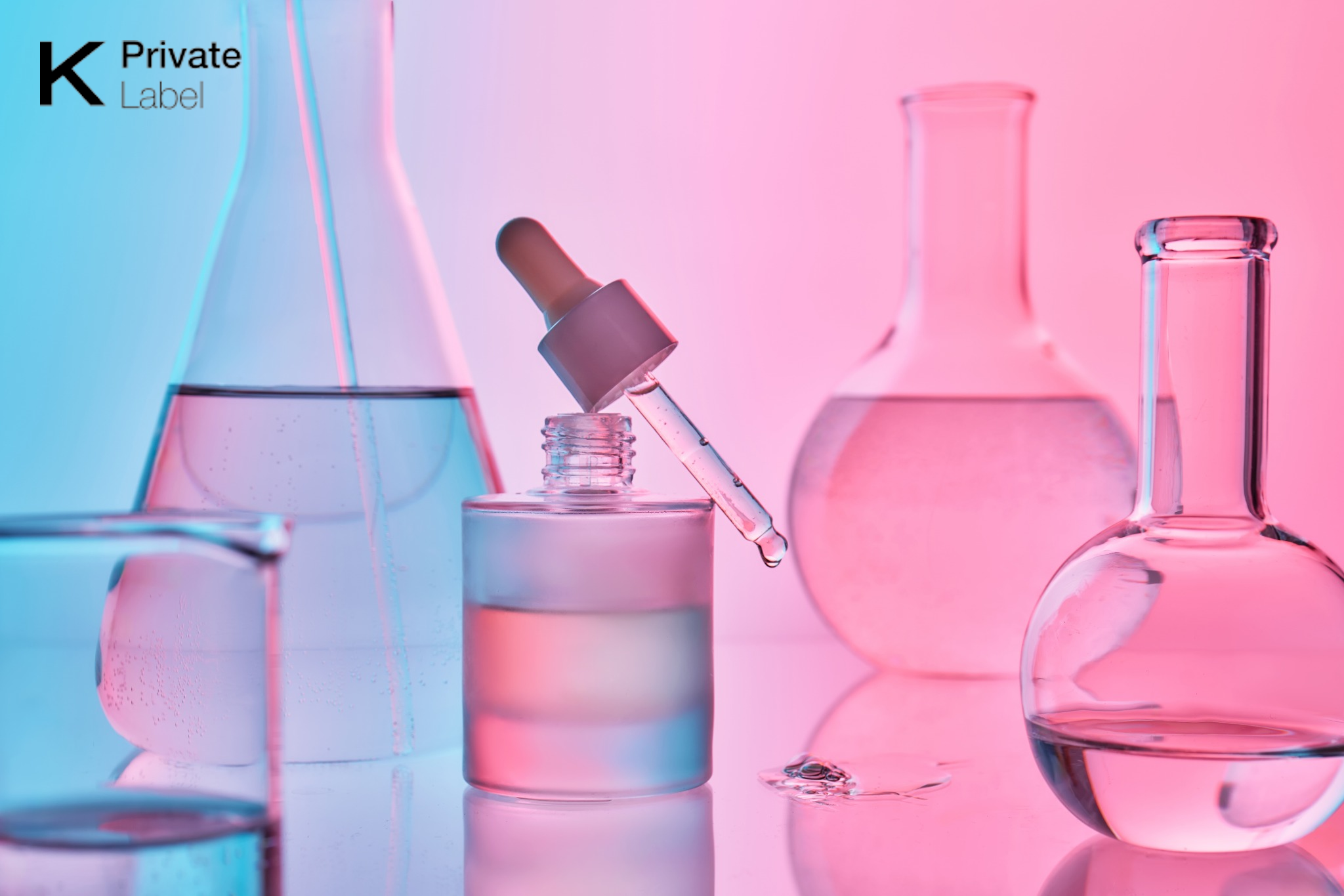 Premium Korean skincare private label products with clean packaging for beauty brand launch